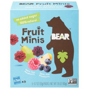 Bear Fruit Minis Apple-Pear Raspberry/Apple-Pear Blueberry 4/3.5 OZ [UNFI #2770154] [ebt]