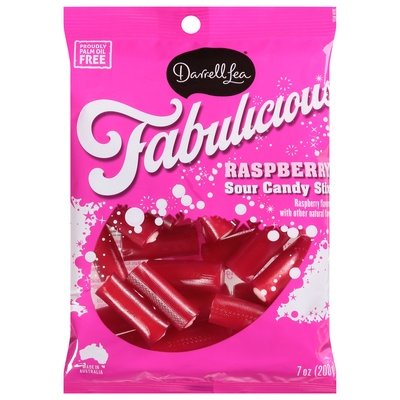 Darrell Lea Sour Candy Stix Raspberry 8/7 OZ [UNFI #2936326] [ebt] T