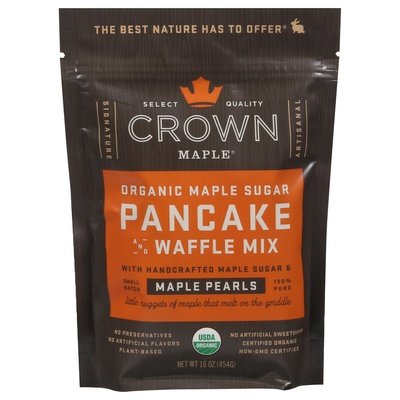 Crown Maple Syrup Pancake and Waffle Mix Organic Maple Sugar 6/16 OZ [UNFI #2944783] [ebt]