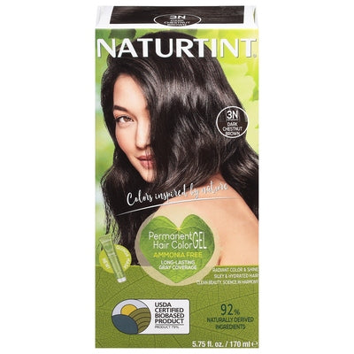 Naturtint Hair Color Gel Permanent Ammonia Free Dark Chestnut Brown 3N 1/5.6 OZ [UNFI #108191] T
