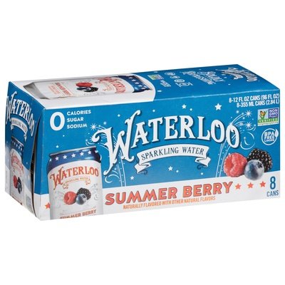 Waterloo Sparkling Water Summer Berry 3/8/12 OZ [UNFI #2695930] [ebt] T