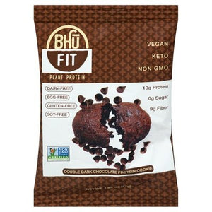 Bhu Protein Cookie Double Dark Chocolate 10/1.65 Z [UNFI #3009131] [ebt]