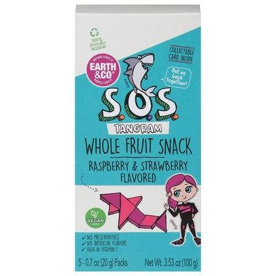 S O S Whole Fruit Snack Raspberry & Strawberry Flavored 4/3.5 OZ [UNFI #2914232] [ebt]
