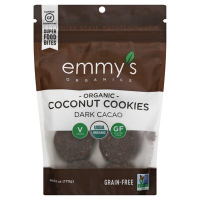 Emmys Organics Coconut Cookies Organic Dark Cacao Original 8/6 OZ [UNFI #1976828] [ebt]