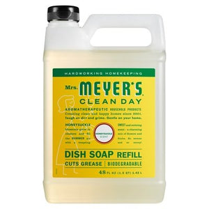 Mrs Meyers Clean Day Dish Soap Refill Honeysuckle Scent 6/48 OZ [UNFI #2548410] T