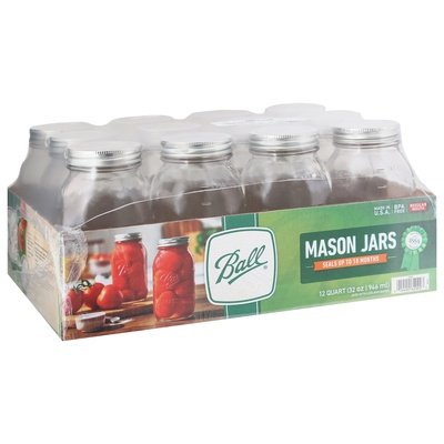 Ball Canning Mason Jars Regular Mouth Quart 1/12/32OZ [UNFI #0105908] T