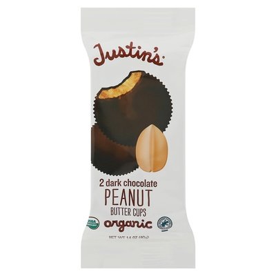 Justins Peanut Butter Cups Organic Dark Chocolate 12/1.4 OZ [UNFI #0647743] [ebt] T