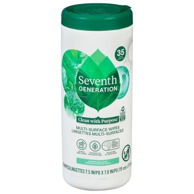 Seventh Generation Multi-Surface Wipes Garden Mint Scent 12/35 CT [UNFI #2876316] T
