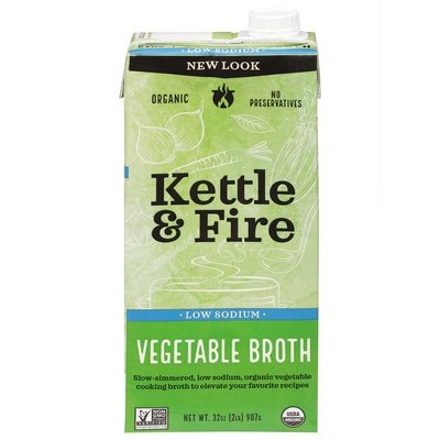 Kettle & Fire Vegetable Broth Low Sodium 6/32 OZ [UNFI #2832939] [ebt]