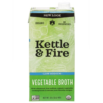 Kettle & Fire Vegetable Broth Low Sodium 6/32 OZ [UNFI #3100476] [ebt]