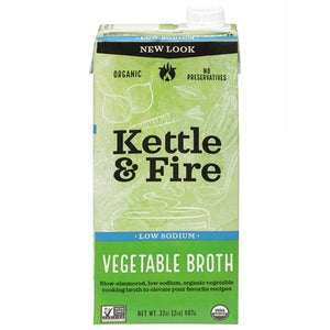 Kettle & Fire Vegetable Broth Low Sodium 6/32 OZ [UNFI #3100476] [ebt]