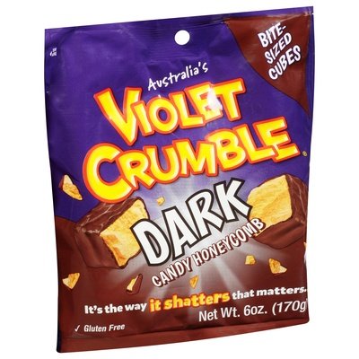 Violet Crumble Candy Honeycomb Dark Bite-Sized Cubes 8/6 OZ [UNFI #2790376] [ebt] T