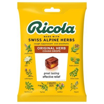 Ricola Cough Drops Original Herb 12/21 PC [UNFI #2885770] [ebt] T
