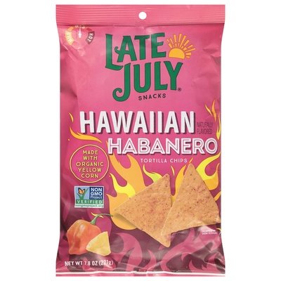 Late July Snacks Tortilla Chips Hawaiian Habanero 12/7.8 OZ [UNFI #3045549] [ebt]