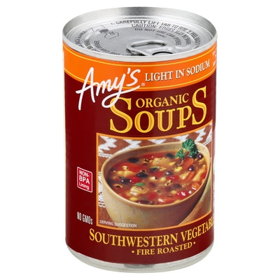Amys Soups Organic Southwestern Vegetables Fire Roasted Og2 12/14.3 oz [UNFI #2129195 ] [ebt]