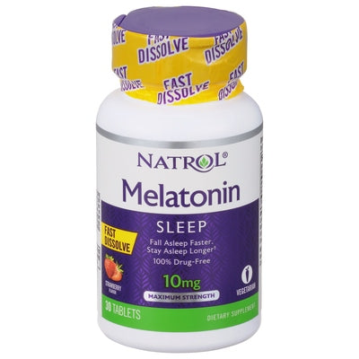 Natrol Melatonin 10 Mg Strawberry Tablets 1/30 CT [UNFI-CARLISLE #3066602]