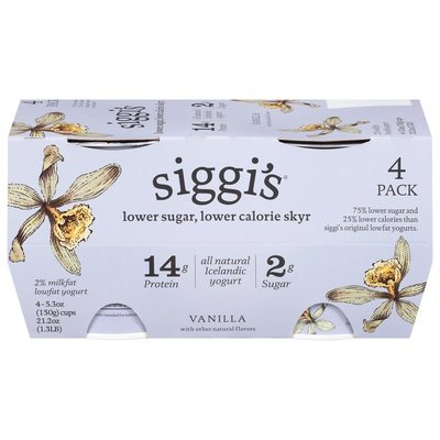 Siggis Yogurt Lowfat Vanilla 4 Pack 4/4/5.3 Z [UNFI #2756922] [ebt]