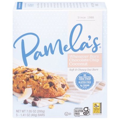 Pamelas Oat Bars Soft & Chewy Chocolate Chip Coconut 6/5/1.41OZ [UNFI #429613] [ebt]