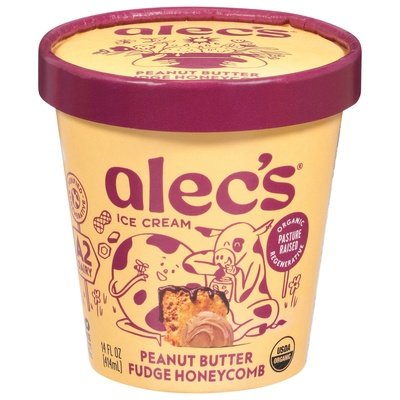 Alecs Ice Cream Peanut Butter Fudge Honeycomb 8/14 OZ [UNFI  #2935476]