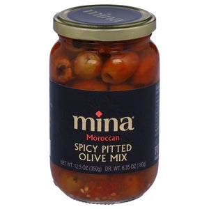 Mina Olive Mix Spicy Pitted Moroccan 6/12.5 OZ [UNFI #2945160] [ebt]