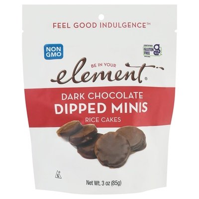 Element Rice Cakes Dark Chocolate Dipped Minis 8/3 OZ [UNFI #2730182] [ebt]