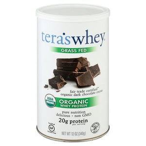 Simply Teras Whey Protein Organic Dark Chocolate Cocoa Grass Fed 1/12 OZ [UNFI #337592] T