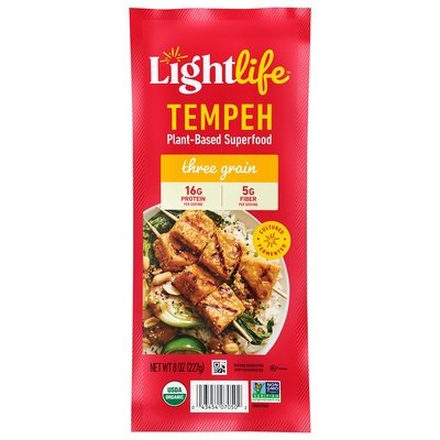 Lightlife Foods Tempeh Three Grain 12/8 OZ [UNFI #0336909] [ebt]