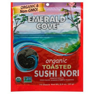 Emerald Cove Sushi Nori Organic Toasted 6/10 SHT [UNFI #939132] [ebt]