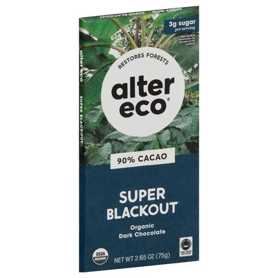 Alter Eco Dark Chocolate Super Blackout 90% Cacao 12/2.65 OZ [UNFI #2058923] [ebt] T