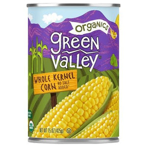 Green Valley Organics Corn Whole Kernel No Salt Added 12/15 OZ [UNFI #2481687] [ebt]