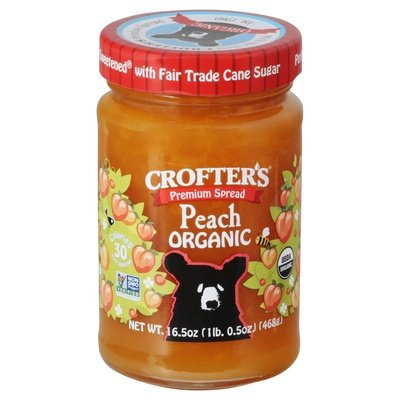 Crofters Spread Peach Organic Premium 6/16.5 OZ [UNFI #2641827] [ebt]