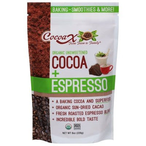 Cocoax Cocoa + Espresso Organic Unsweetened 6/8 OZ [UNFI #2843969] [ebt]