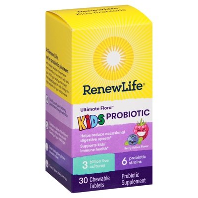 Renew Life Probiotic Ultimate Flora Chewable Tablets Berry-Licious Flavor Kids 30 CT [UNFI #2148427] T