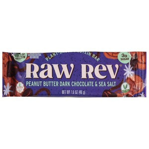 Raw Revolution Protein Bar Plant-Based Peanut Butter Dark Chocolate & Sea Salt 12/1.6 OZ [UNFI #1624311] [ebt]