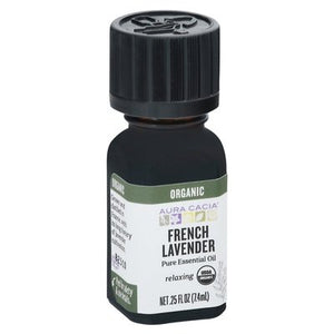Aura Cacia Essential Oil French Lavender Pure Relaxing 1/.25 OZ [UNFI #2258077] T