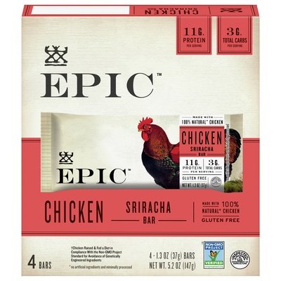 Epic Chicken Sriracha Bar 8/4/1.3OZ [UNFI #2727253] [ebt]