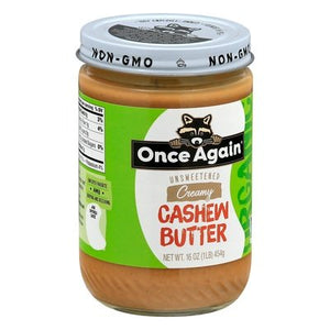 Once Again Cashew Butter Unsweetened Creamy 6/16 OZ [UNFI #2615417] [ebt]