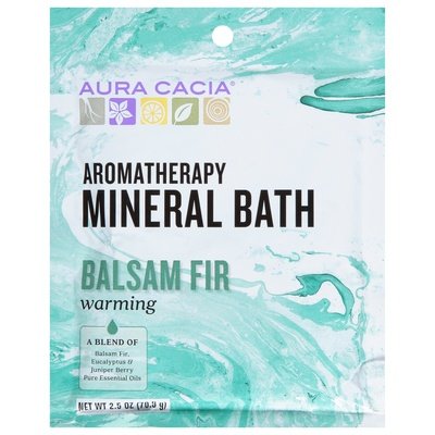 Aura Cacia Mineral Bath Aromatherapy Balsam Fir Warming 6/2.5 OZ [UNFI #682591] T