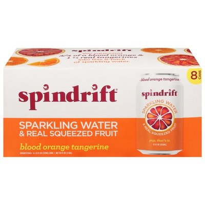 Spindrift Sparkling Water & Real Squeezed Fruit Blood Orange Tangerine Unsweetened 3/8/12 OZ [UNFI #2913572] [ebt] T