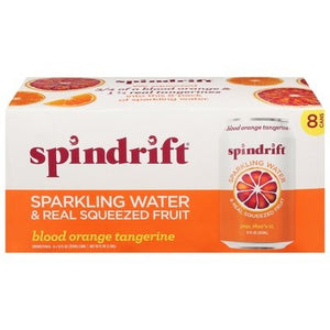 Spindrift Sparkling Water & Real Squeezed Fruit Blood Orange Tangerine Unsweetened 3/8/12 OZ [UNFI #2913572] [ebt] T