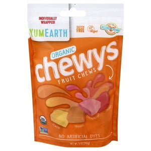 Yumearth Fruit Chews Organic Lemon Orange Strawberry Cherry 6/5 OZ [UNFI #2688463] [ebt] T