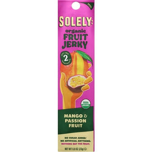 Solely Fruit Jerky Mango & Passion Fruit Organic Og2 12/.8 oz [UNFI-CARLISLE #3087608 ] [ebt]