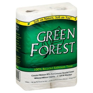 Green Forest Bathroom Tissue 100% Recycled Two-Ply 24/4 Pk [UNFI #0774315] T