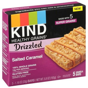Kind Granola Bars Gluten Free Salted Caramel Drizzled 5 Pack 8/5/1.16Z [UNFI #2858561] [ebt]
