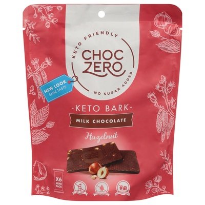 Choczero Keto Bark Milk Chocolate Hazelnuts 12/6 OZ [UNFI #2512168] [ebt] T