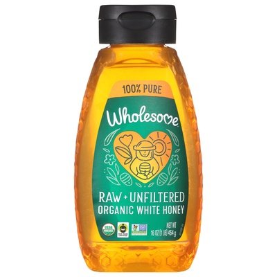 Wholesome White Honey Organic Raw + Unfiltered 6/16 OZ [UNFI #2179554] [ebt] T