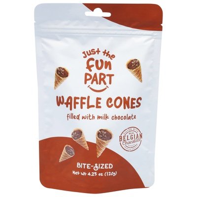 Just The Fun Part Waffle Cones Milk Chocolate Bite-Sized 6/4.23 OZ [UNFI #2831584] [ebt]