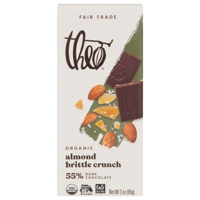 Theo Chocolate Dark Chocolate Organic Almond Brittle Crunch 12/3 OZ [UNFI #2919157] [ebt] T