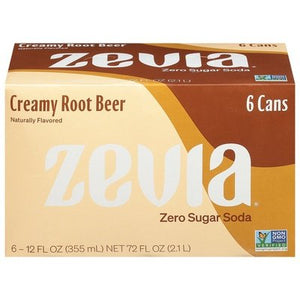 Zevia Soda Zero Sugar Creamy Root Beer 4/6/12 OZ [UNFI #2980613] [ebt] T