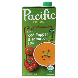 Pacific Foods Soup Organic Roasted Red Pepper & Tomato 12/32 OZ [UNFI #229633] [ebt]